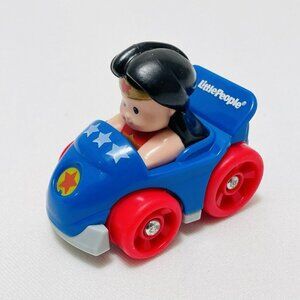 Fisher Price Little People Wonder Woman Wheelies Car Superhero Figure Girl Toy